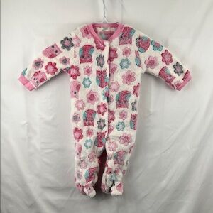 Baby Gear - Size 3 to 6 months - Pink and White - Owls - Sleep and Play - Heavy